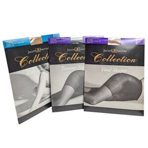 Jaclyn Smith Vintage NOS 3 Pairs Pantyhose Size C L/XL Nude Beige Black